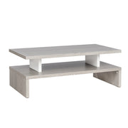Table basse rectangulaire moderne en blanc et chêne cendré fabrication française - AFTER OAK
