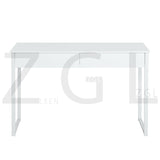 Table ordinateur Bureau Table Console, 2 tiroirs, blanc - ARYAN WHITE A
