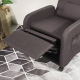 Fauteuil relax inclinable avec repose-pieds en tisse marron - COATESVILLE FABRIC BROWN
