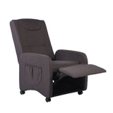 Fauteuil relax inclinable avec repose-pieds en tisse marron - COATESVILLE FABRIC BROWN