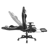 Fauteuil de bureau design gamer ergonomique confortable avec accoudoirs, pivotant à 360 degrés, fonction couchée avec repose-pieds - GORDAN