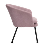 Chaise large et confortable d'appoint avec accoudoirs pour chambre et salon en tissu rose - DIXIER PINK