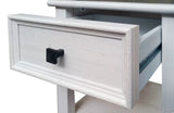 Table de chevet en bois moderne, table de nuit à 2 tiroirs avec 1 étagère ouverte made in France - Camille