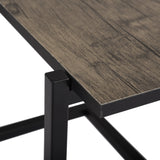 Bout de canapé rectangulaire en métal et bois foncé style industriel - GRECO WOOD COFFEE TABLE SMALL B