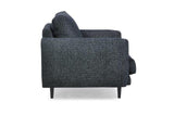 Fauteuil, chaise d'appoint rembourrée en tissu, siège salon moderne, avec pieds en métal, pour salon, salle à manger, chambre bureau, en gris foncé - MARTUM SINGLE