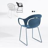 Lot de 2 chaises de salle à manger, chaise de cuisine, design simple moderne, accoudoirs dossier ergonomique confortable, cadre PP, pieds en métal - PHIL