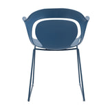 Lot de 2 chaises de salle à manger, chaise de cuisine, design simple moderne, accoudoirs dossier ergonomique confortable, cadre PP, pieds en métal - PHIL