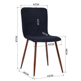 Set of 4 Scandinavian fabric dining chairs - SCARGILL