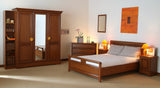 Double bed 160 cm in modern design with a large headboard made in France (mattress not included) - ELOISE
