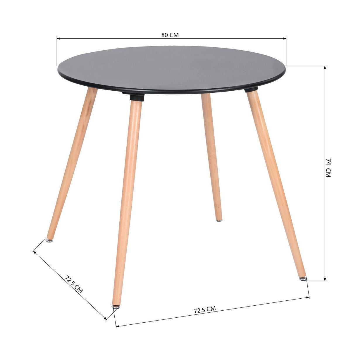 Round black dining table - ROOKIE ROUND TOP BLACK Ⅰ