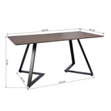 Large Scandinavian industrial metal dining table for 4 to 6 people - ROYAL
