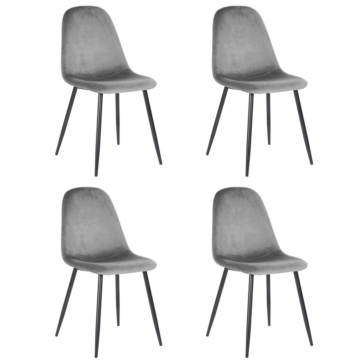 Set of 4 designer fabric chairs for dining room - CHARLTON