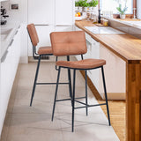 Set of 2 vintage style kitchen bar stools with metal legs - INDEPENDANCE