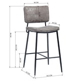 Set of 2 vintage style kitchen bar stools with metal legs - INDEPENDANCE