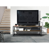 Meuble TV multifonction tables basses avec étagère, 2 plateaux en bois de chêne - FACTO TV STAND