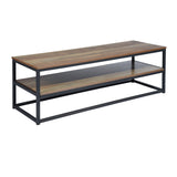 Multi-function TV cabinet coffee tables with shelf, 2 oak wood tops - FACTO TV STAND