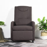 Reclining relax armchair with footrest in brown weave - COATESVILLE FABRIC BROWN