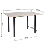 Extendable dining table perfect for small spaces in metal wood 2 to 4 people - MARLOWE WOOD