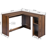 Wooden corner desk with integrated computer/pc shelf - BABETTE
