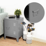 Metal bedside table with storage and industrial style shelf - GRAVES SOLO