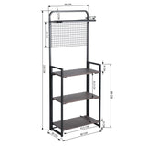 Industrial kitchen shelving unit with storage at 4 levels - RUPERT
