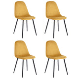 Lot de 4 chaises en tissu design pour salle à manger - CHARLTON