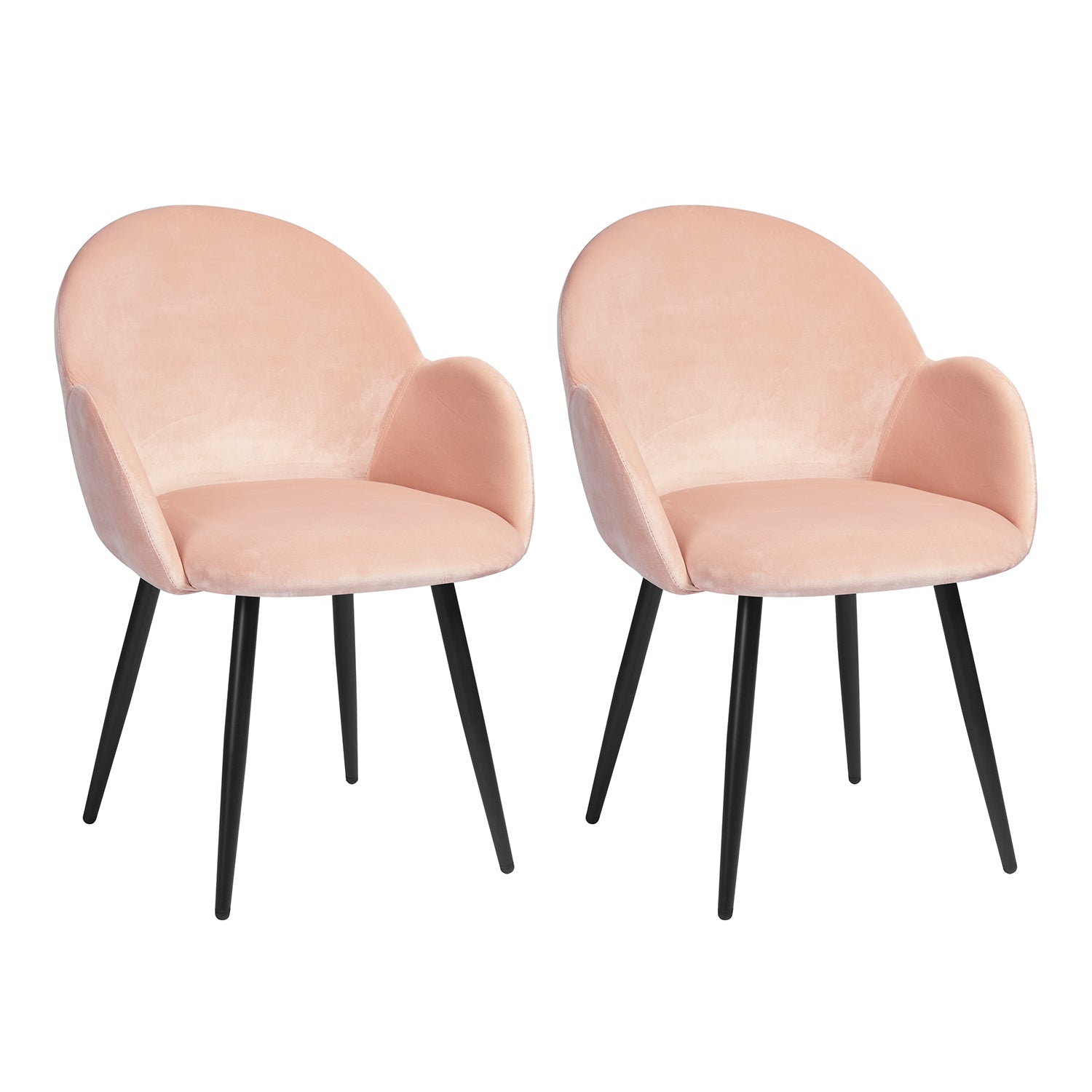 Set of 2 Scandinavian dining chairs in pink fabric - CHIOZZA EVENING SAND