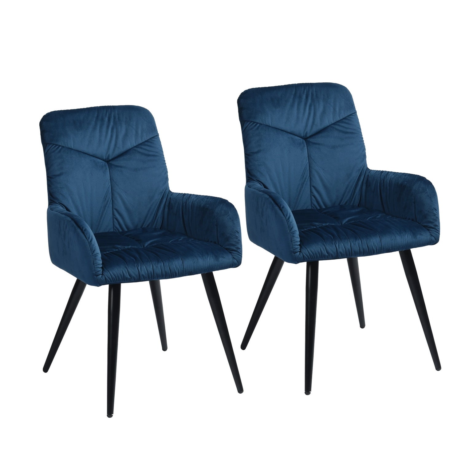 Set of 2 Scandinavian dining room chairs in velvet - FERRELL