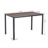 Industrial style dining table in wood and metal - VARGAS