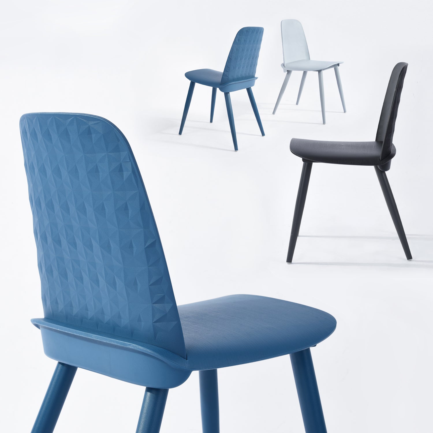 Set of 4 Scandinavian designer dining chairs in gray plastic - ARKEN GRAY FL