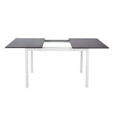 Extendable dining table in metal and wood for 4 to 6 people - BARI LMKZ
