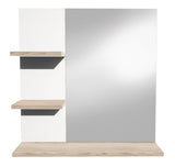 Bathroom column with 3 shelves and 1 mirror, bathroom mirror with 3 shelves, French manufacture - Corlin BM6