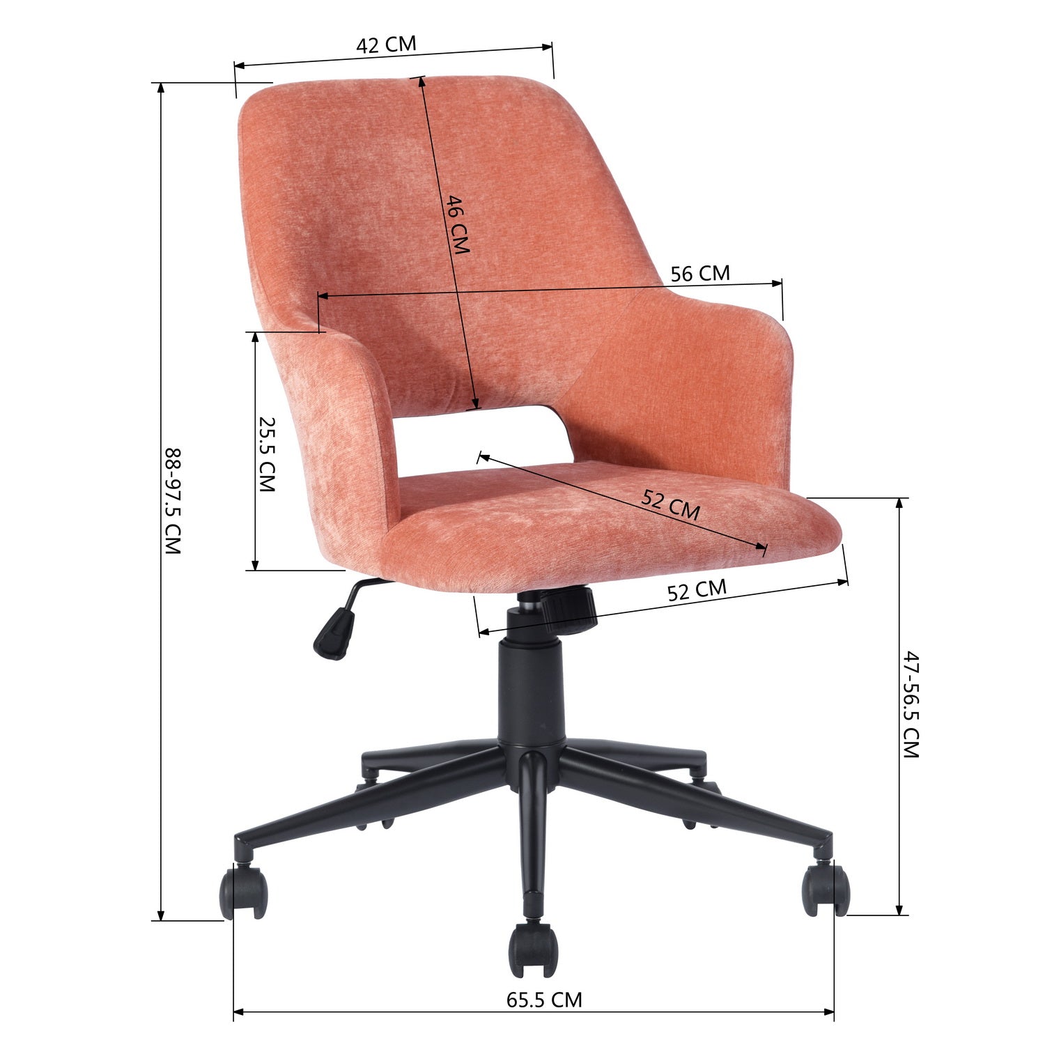 Office armchair Comfortable swivel chair Height-adjustable ergonomic seat