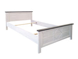 Double bed 140 cm in modern design with a large headboard made in France (mattress not included) - Camille