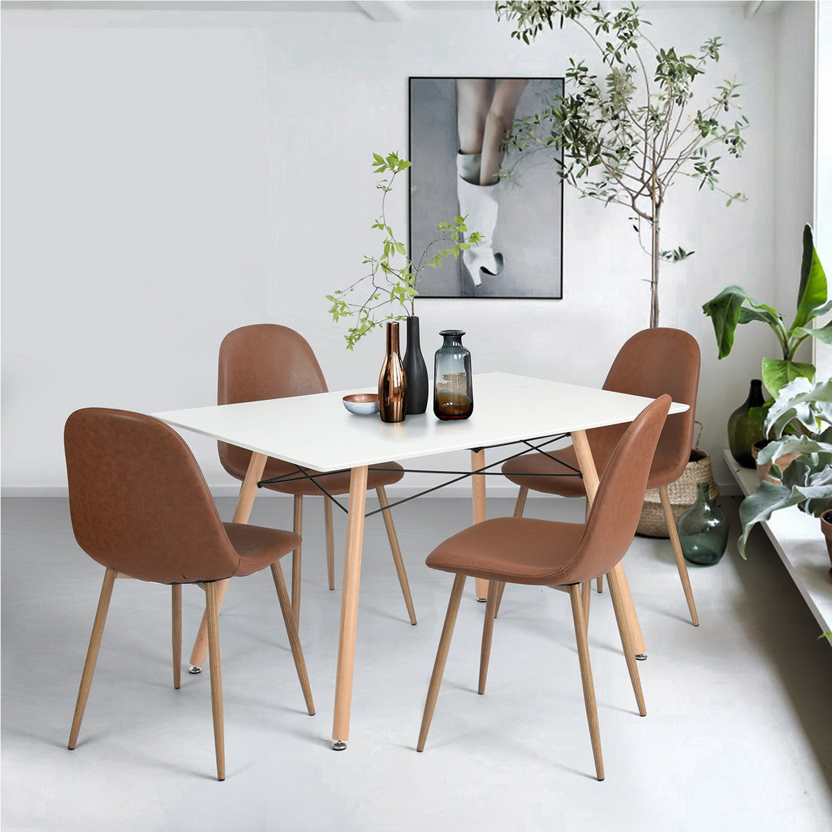 Set of 2 designer fabric dining chairs - CHARLTON