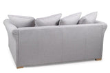 3-seater sofa upholstered in gray fabric, wooden legs for living room, dining room, bedroom office - CHARME 3