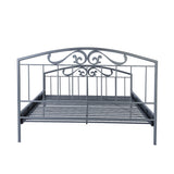 Double bed in gray metal, 160x190 cm (mattress not included) - COLEY