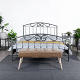 Double bed in gray metal, 160x190 cm (mattress not included) - COLEY