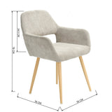 Lot de 2 chaises de salle à manger scandinaves confortable avec accoudoirs en tissu gris - CROMWELL 2PCS