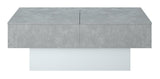 White and gray sliding coffee table, in particle board, 100% French manufacturing - Carla
