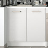 Ensemble de meubles de cuisine complète modulaire linéaire 6 pcs, fabrication française avec plan de travail inclus - Clovis 180