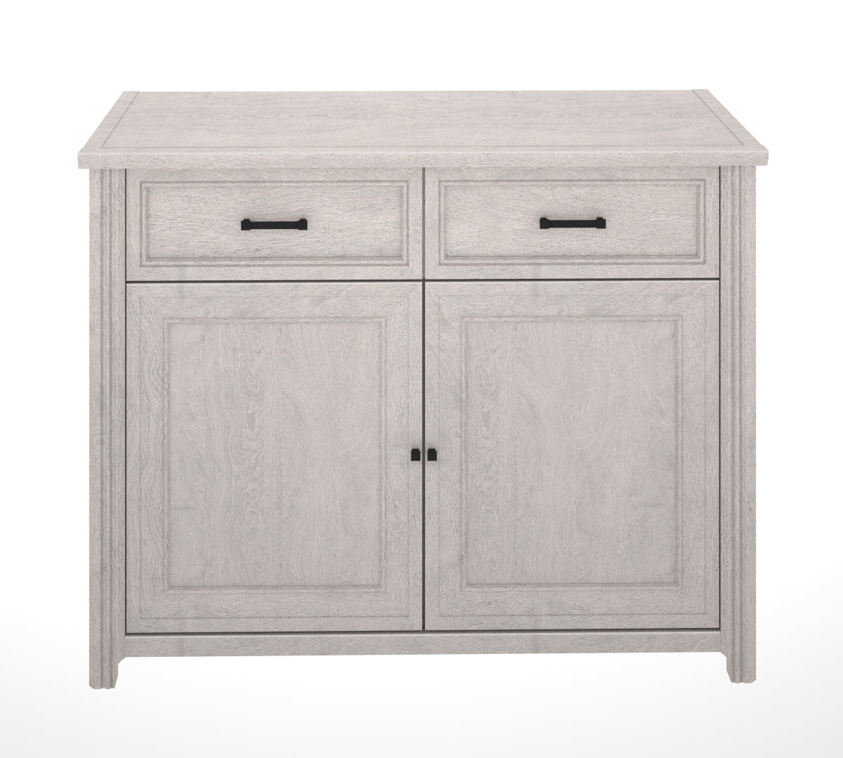 Sideboard 2 doors / 2 drawers imitation bleached oak, French manufacture