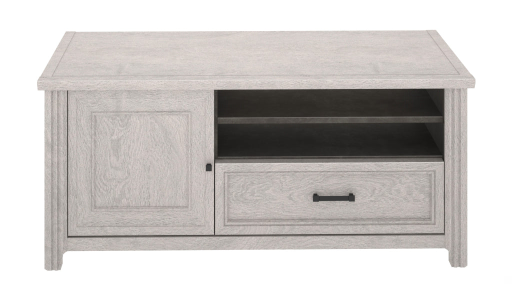 Imitation bleached oak TV cabinet, French manufacture