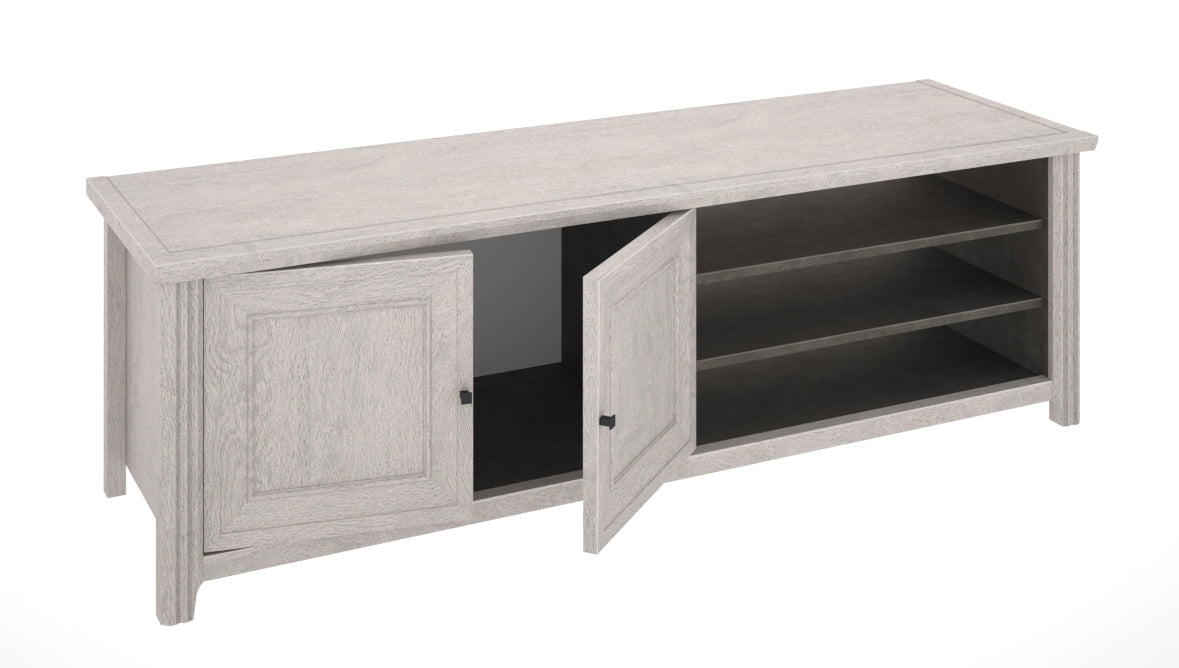 Imitation bleached oak TV cabinet, French manufacture