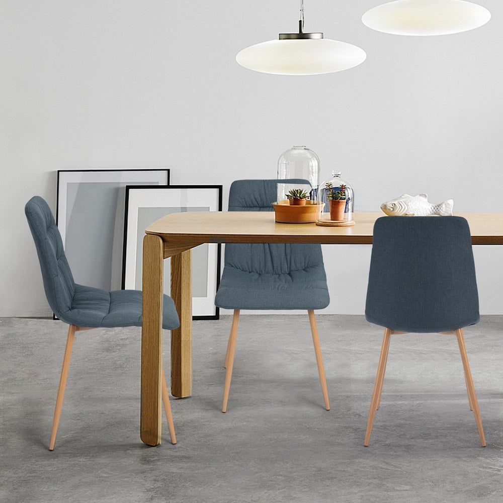 Lot de 4 chaises scandinaves en tissu de salle à manger - DAMASK
