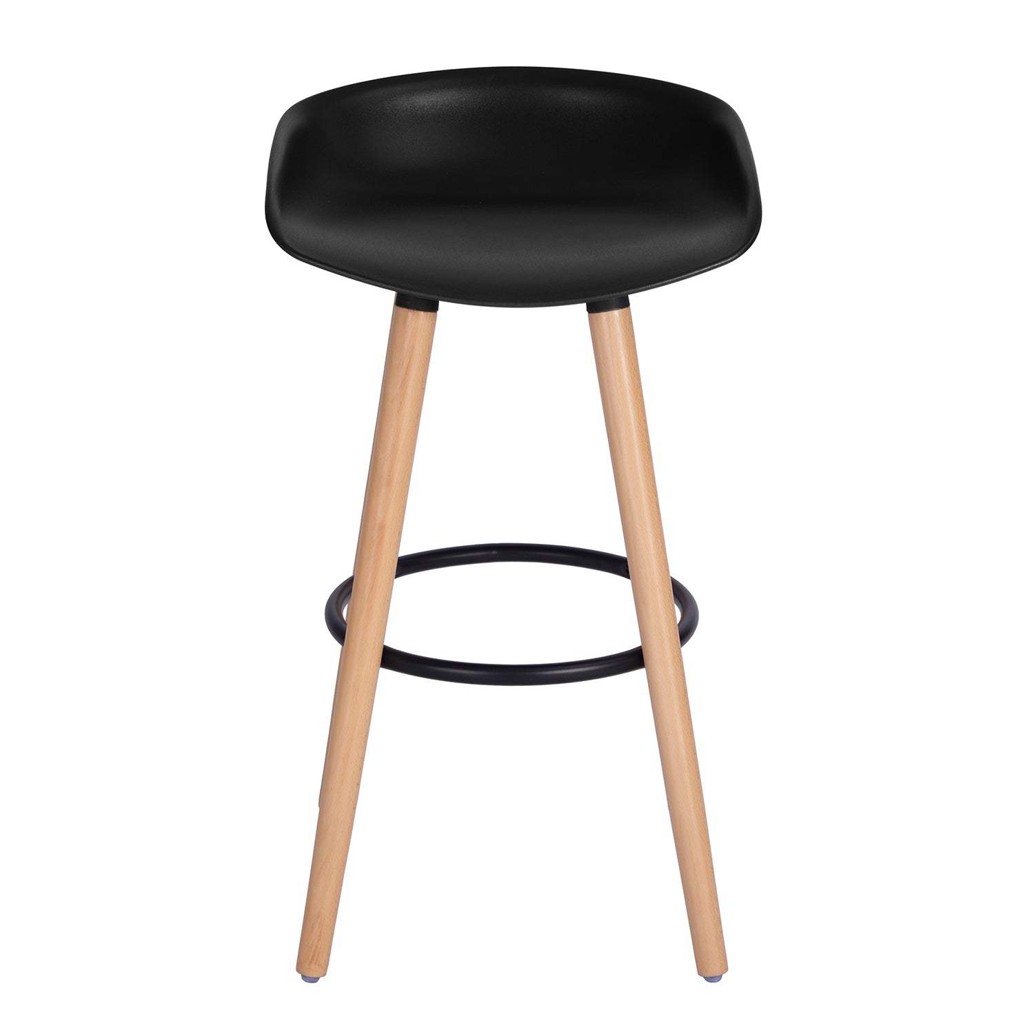 Set of 2 bar stools with footrest
