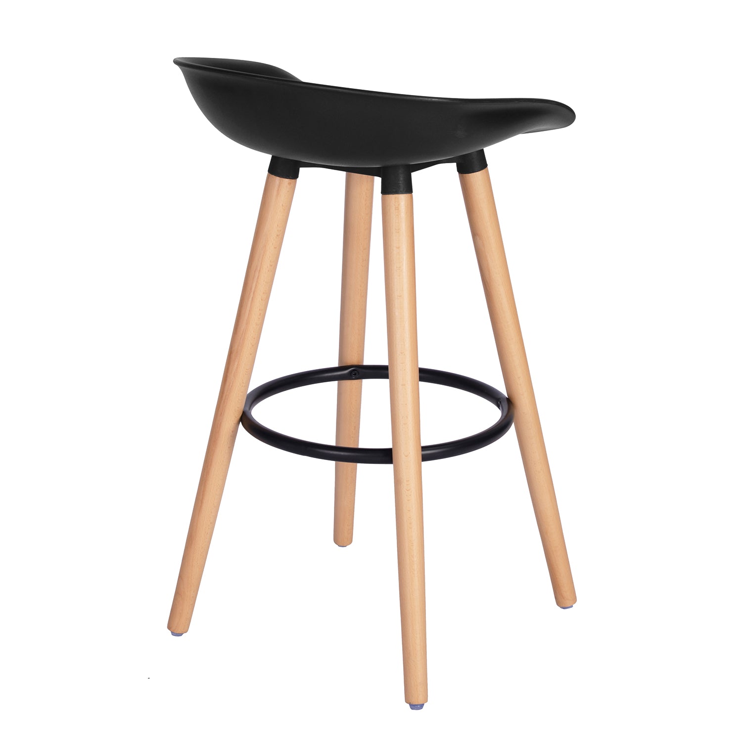 Set of 2 bar stools with footrest