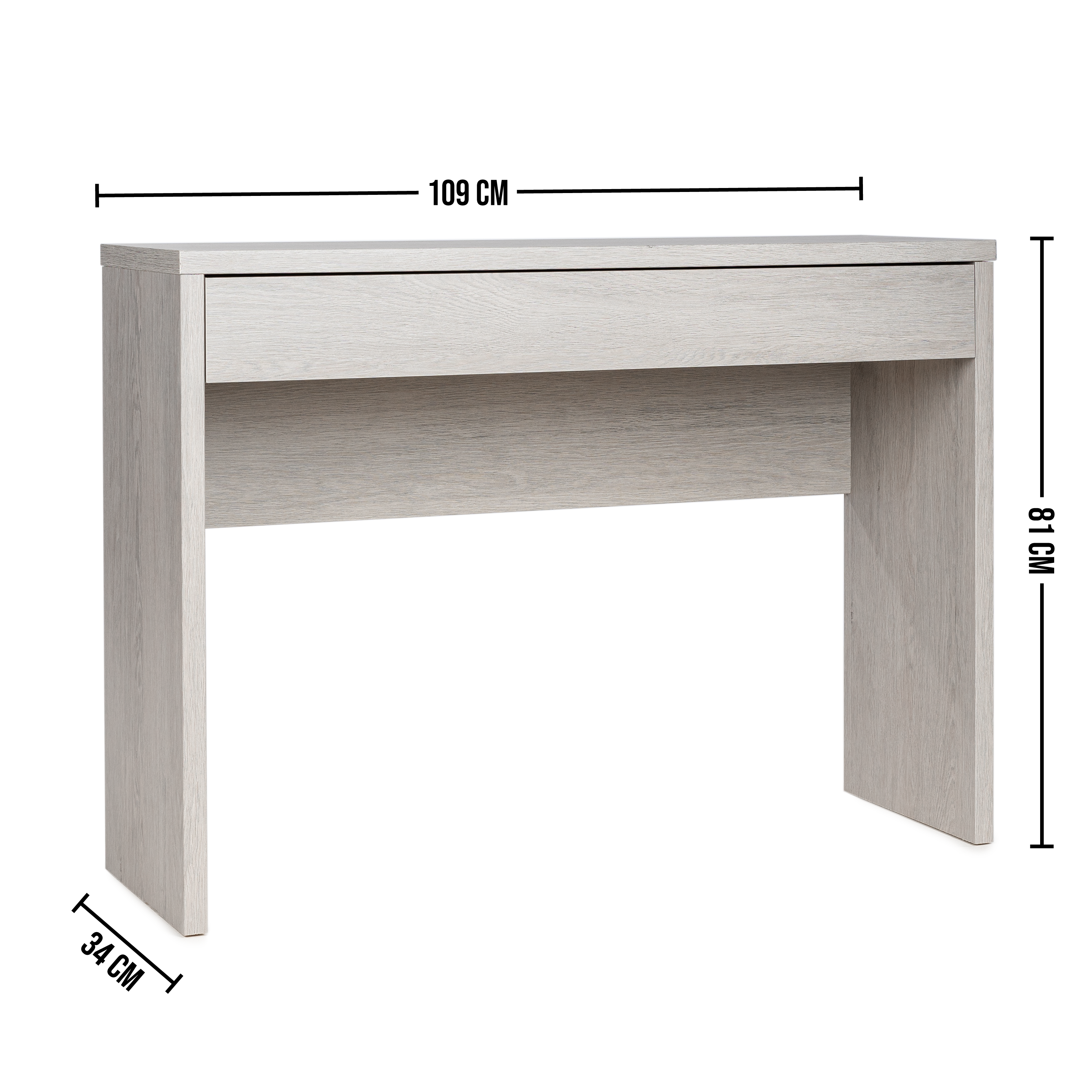 Design entrance console with large drawer in ash oak made in France - ARENA