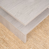 Modern rectangular coffee table in white and ash oak made in France - AFTER OAK