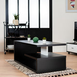 Rectangular designer coffee table/TV unit with shelves made in France - RISTON